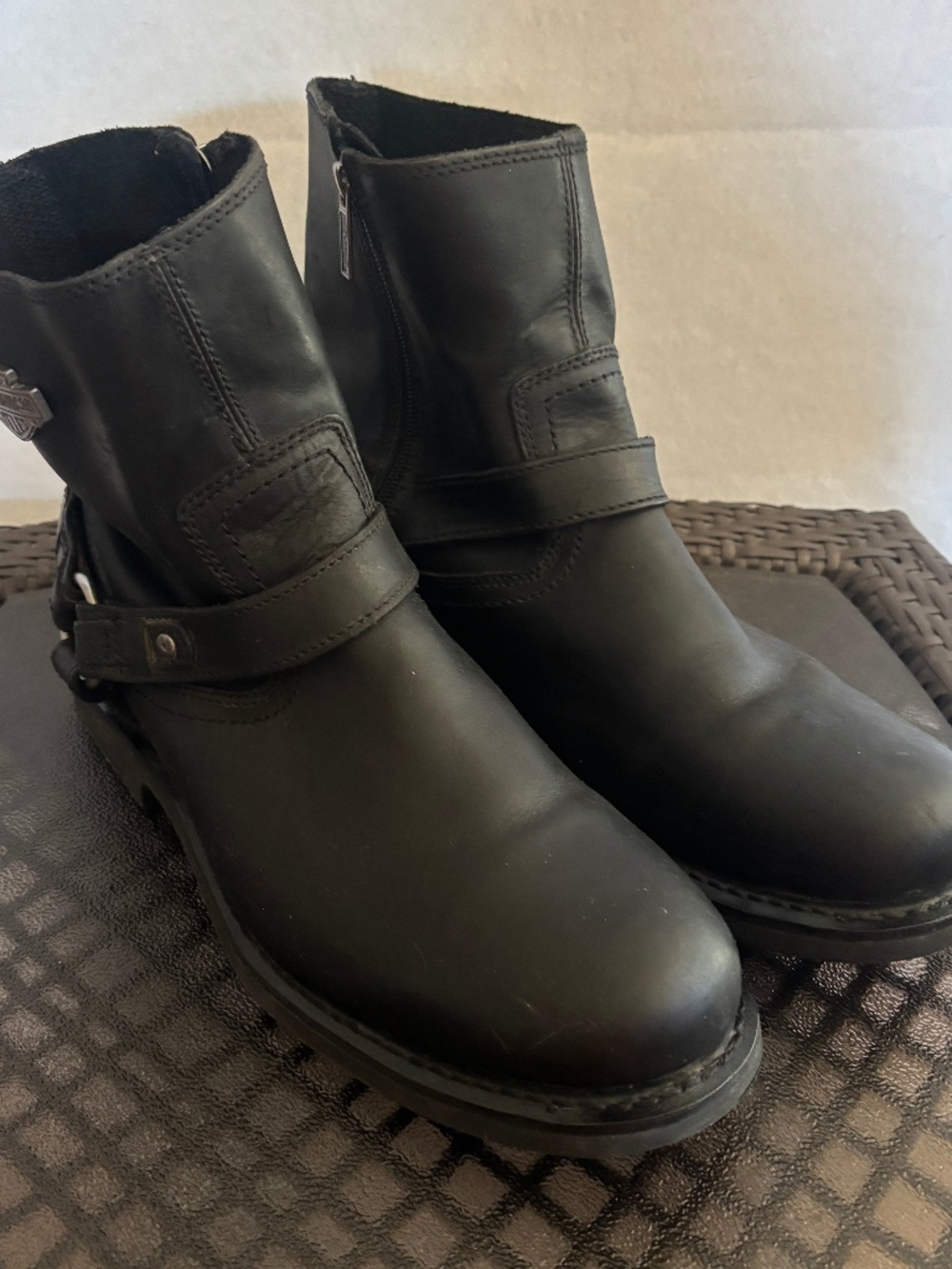Harley Davidson Scout 7-Inch Leather Motorcycle Boots Size 13M